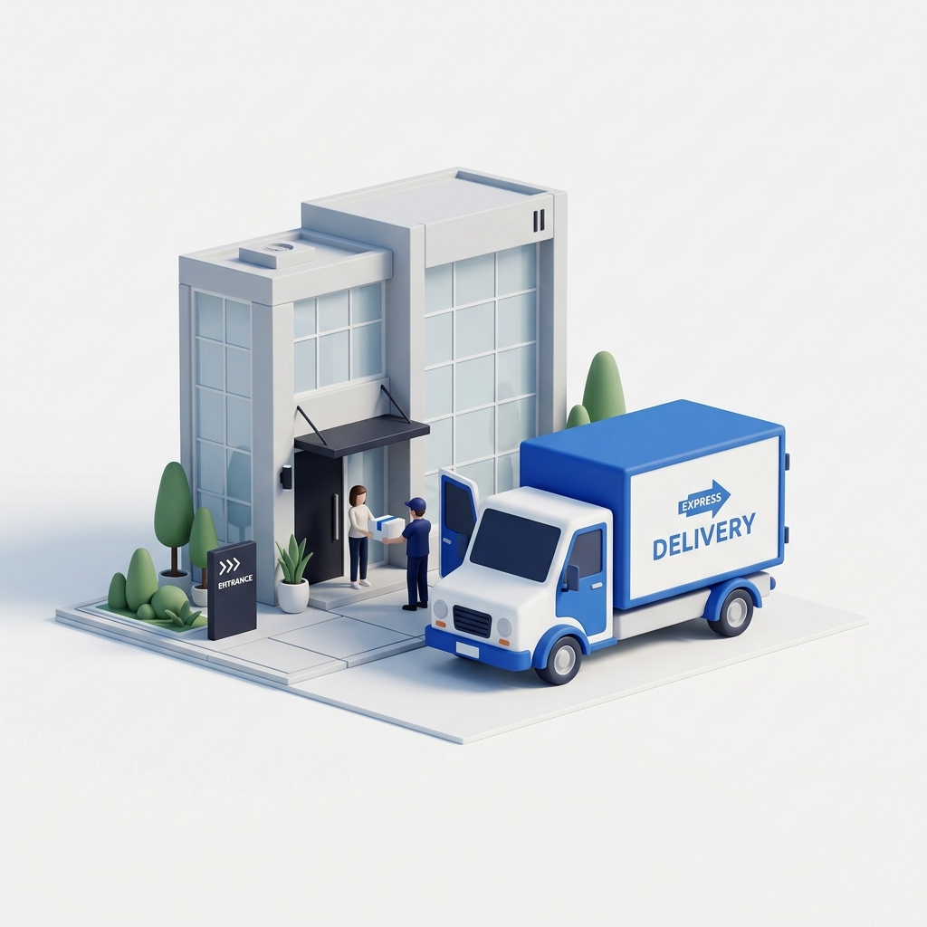 Doorstep pickup logistics icon